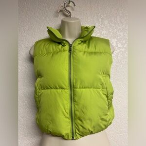 DOUBLE ZERO Green Puffer Vest. Size S